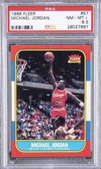 1986/87 Fleer #57 Michael Jordan Rookie Card – PSA NM-MT+ 8.5
